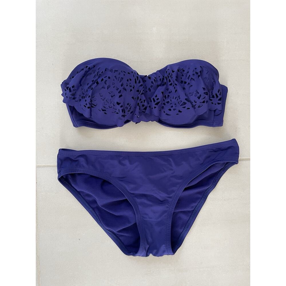 Laundry Shelli Segal Swim Bikini Swimsuit Strapless Laser Cut Swimwear